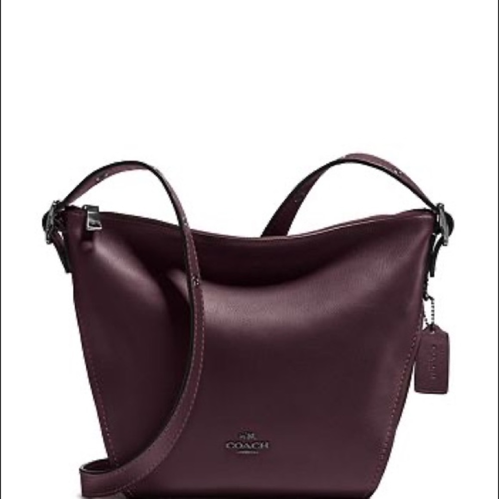Coach small dufflette in natural leather- ox blood